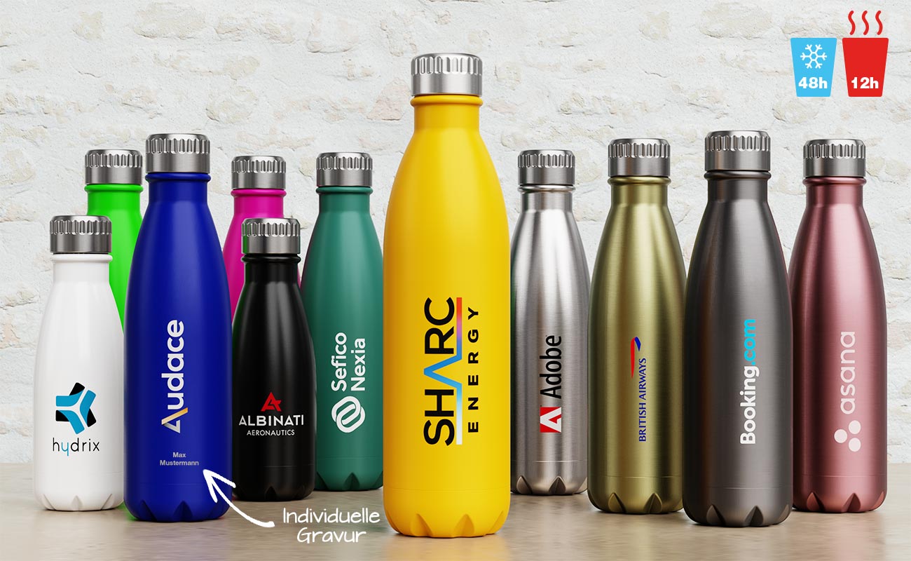 Bedruckbare Metall Trinkflaschen mit Logo, Aqualok Metal